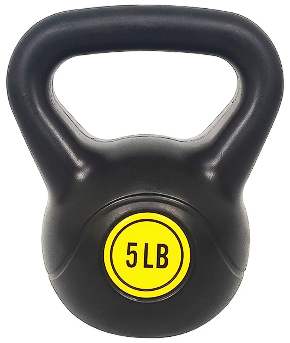 5 10 15Lbs Wide Grip Kettlebell, Black