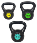 5 10 15Lbs Wide Grip Kettlebell, Black