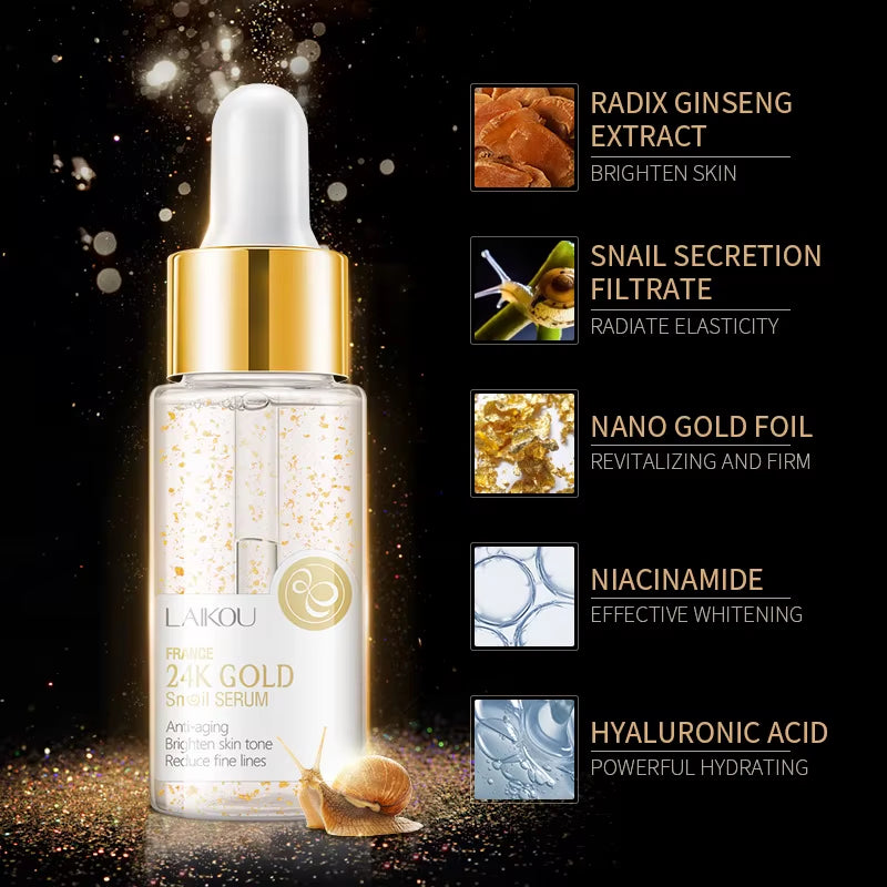 24K Gold Snail Face Serum Anti-Aging