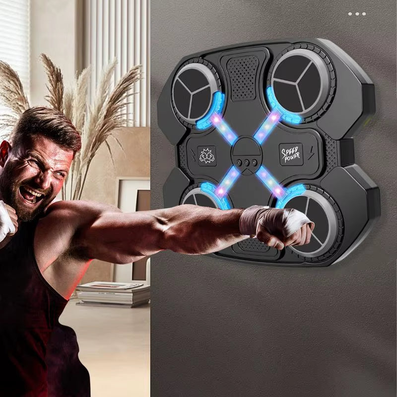 Smart LED Lights Boxing Music Workout Machine with Gloves